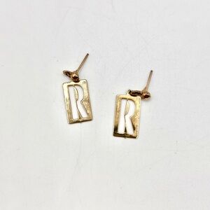 Initials Letter “R” Earrings